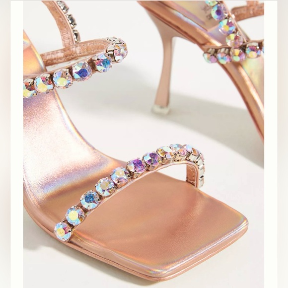 Jeffrey Campbell Pink Heels with Crystal Straps - Picture 4 of 12